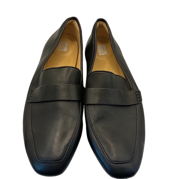 FITFLOP DELICATO Soft Leather Loafers in black New Size 10 - Picture 3 of 10